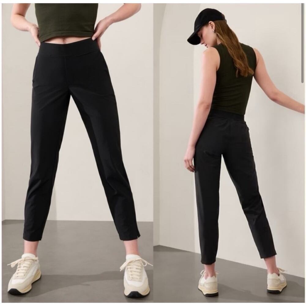Athleta Brooklyn Mid-Rise Ankle Pant in Black Women’s Size 14P *EUC